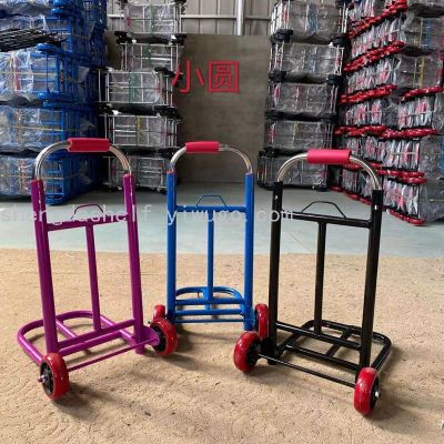 Large electroplating small electroplating luggage car pull cart vegetable car PU wheel pull rod cart cart disstack truck