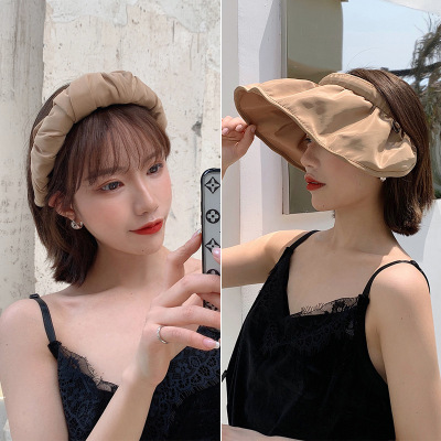 Internet Famous Hat  Shell-like Bonnet  Sun Protection Sun Hat Big Brim Foldable Multi-Purpose Air Top Hat Female
