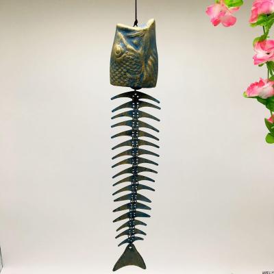 Free Shipping Flat Mouth Fish Metal Antique Southern Cast Iron Ornaments Furnishings and Decorations Doorbell Rattle Wind Chimes Decoration Iron Art