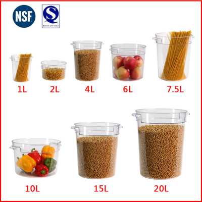 Jinde Transparent Pc round Storage Barrels Transparent Food Grain Storage Bucket with Lid Rice Bucket Rice Bucket