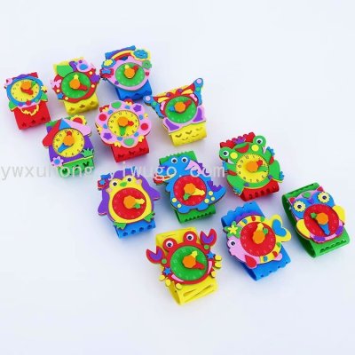 Eva Paste Watch Kindergarten Handmade DIY Material Package Cartoon Animal Children's Watch Factory Direct Sales