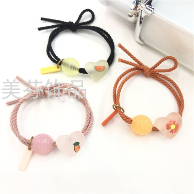 Frosted Heart Printing Cute Hair String Hair Bands Wholesale Trendy Hair Accessories