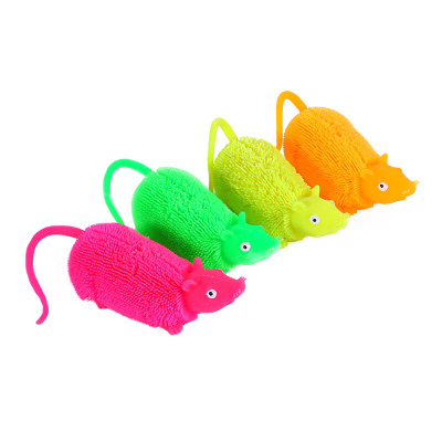 Flash Mouse Hairy Ball Luminous Elastic Ball Vent Ball Stall TPR Soft Rubber Children's Toys Wholesale