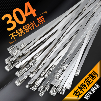 304 Stainless Steel Ribbon Self-Locking Metal Strong Buckle Marine Fixed Binding Binding Strap Steel Wire Hoop