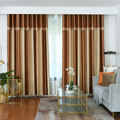 New Arrival Living Room Bedroom Modern Simple Stitching Curtain Multi-Color Shading Curtain Finished Product Customization