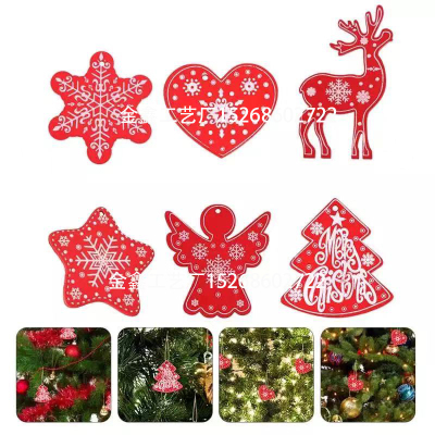  Xmas Wooden Ornament Christmas Decoration Pendant for Home 3D 2021 Xmas Christmas Tree Hanging Ornament Home Decoration