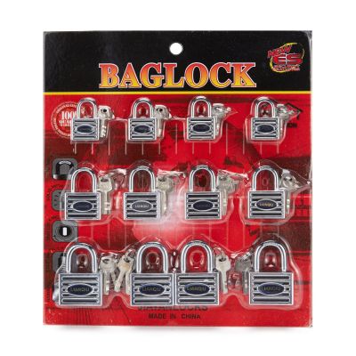 Silver Set Plastic Square Steering Lock Iron Padlock Open Key Outdoor Lock Factory Wholesale Suction Card Direct Wholesale