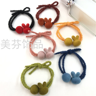 Autumn and Winter Frosted Rabbit Hair Rope Hair Ring Exclusive for Cross-Border Hair Accessories Wholesale
