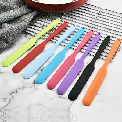 Large and Small One Silicone Long Scraper Macaron Color Cream Spreading Knife Long Scraper Food Grade Easy to Wash