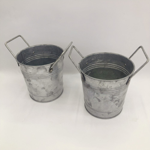 galvanized iron double-ear flower pot flower pot vintage distressed iron bucket home decoration photography props crafts