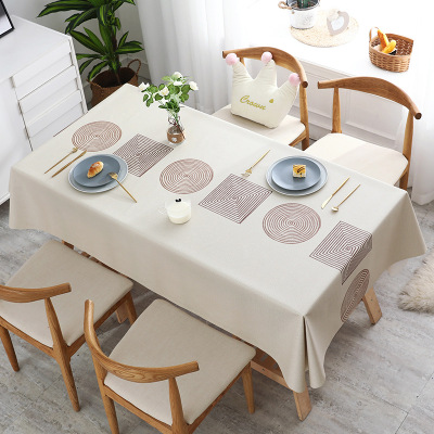 Tablecloth Waterproof Heat Proof and Oil-Proof Disposable PVC Tea Table Cloth Nordic Rectangular Light Luxury Dining Table Cloth Tablecloth Internet Celebrity Ins