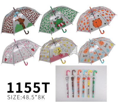 Automatic Environmental Protection Poe Creative Cartoon Animal Pattern Children's Umbrella Sunny Umbrella Straight Umbrella Plastic Umbrella