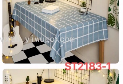 PVC Simple Plaid Tablecloth Waterproof and Oil-Proof Tablecloth Factory Direct Sales
