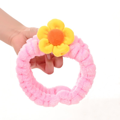 Korean Style Cute Yellow SUNFLOWER Headband Makeup and Face Wash Headband Hairband Girls Sweet Makeup Mask Hair Band