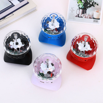 Colorful Light Bluetooth Speaker Outdoor Square Dance Audio Colorful Mini Portable Speaker Flash Crystal Magic Ball