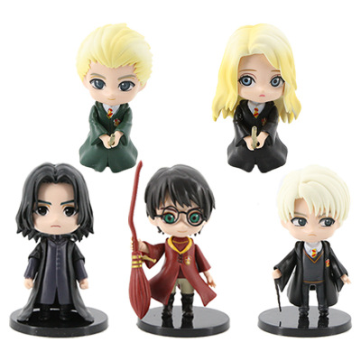 5 Harry Potter Hand-Made Q Version Riding Broom Magnate Hermi Malfoy Ron SNEP Cake Ornaments