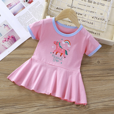 Girls' Dress   Girls' Cotton Princess Dress Western Style Short Skirt Internet Celebrity Kids' Skirt Children's Clothing