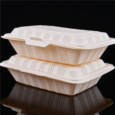 Disposable Lunch Box Takeaway Packing Box Fast Food Box Fried Lunch Box One-Piece Rectangular Environmentally Friendly Degradable Folding Lunch Box