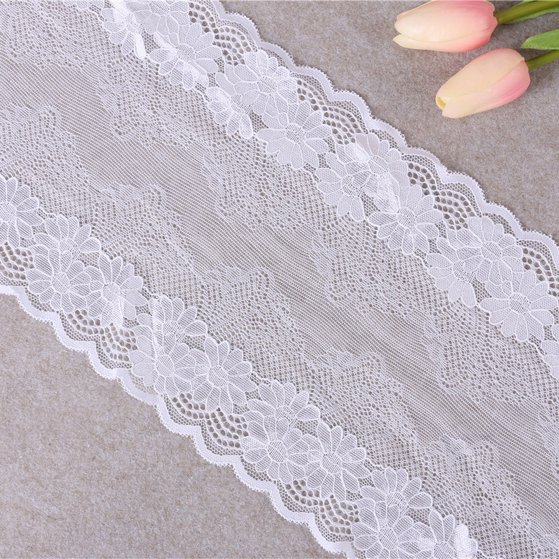 新款蕾丝花边 有弹力lace睫毛花边面料内衣服装辅料