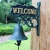Nordic Country Retro Welcome to Double-Sided Hanging Door Plate Cast Iron Doorbell Hand Bell