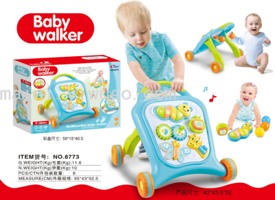 Baby Walker Trolley Anti-Flip O-Leg Baby Children Walking Aid Multi-Functional Toy