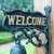 Nordic Country Retro Welcome to Double-Sided Hanging Door Plate Cast Iron Doorbell Hand Bell