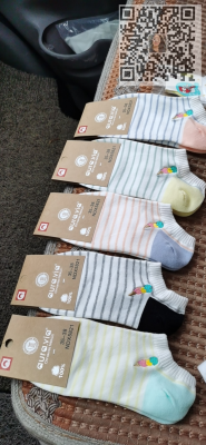 Women's Socks Pure Cotton Embroidery Socks Fine-Combed Cotton Socks Striped Socks Socks Handling Stock Stall Goods