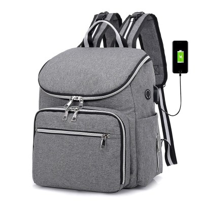 2021 New Cross-Border Women's Mummy Bag Large Capacity USB Charging Backpack Outdoor Leisure Backpack One Generation