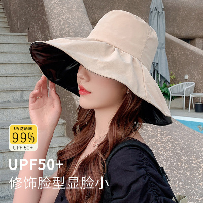 Hot Sale Internet Famous Fisherman Hat Vinyl Sun Protective Big Brim Sun Hat UV Protection Sunhat Women Hat Wholesale