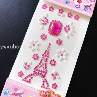 Customized Love Crown Acrylic Diamond Stickers Bow Gem Bumper Stickers Diamond Foreign Trade Processing