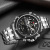 KDM Double Display Mesh Belt Fashion Alarm Clock Calendar Business Quartz Electronic Sports Men's Watches K9068