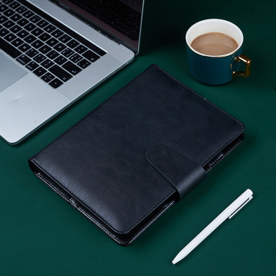 Leather Cover Loose Spiral Notebook Magnetic Snap Loose-Leaf Binder Business Replacement Refill Office Notebook