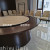 Huzhou Resort Electric Table International Hotel Box Marble Electric Turntable Dining Table Solid Wood Furniture