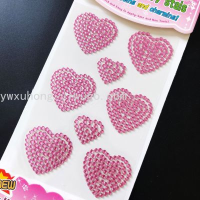 Customized Love Heart Diamond Sticker round Acrylic Diamond Paste Acrylic Diamond Paste/Diamond Sticker/Bumper Stickers