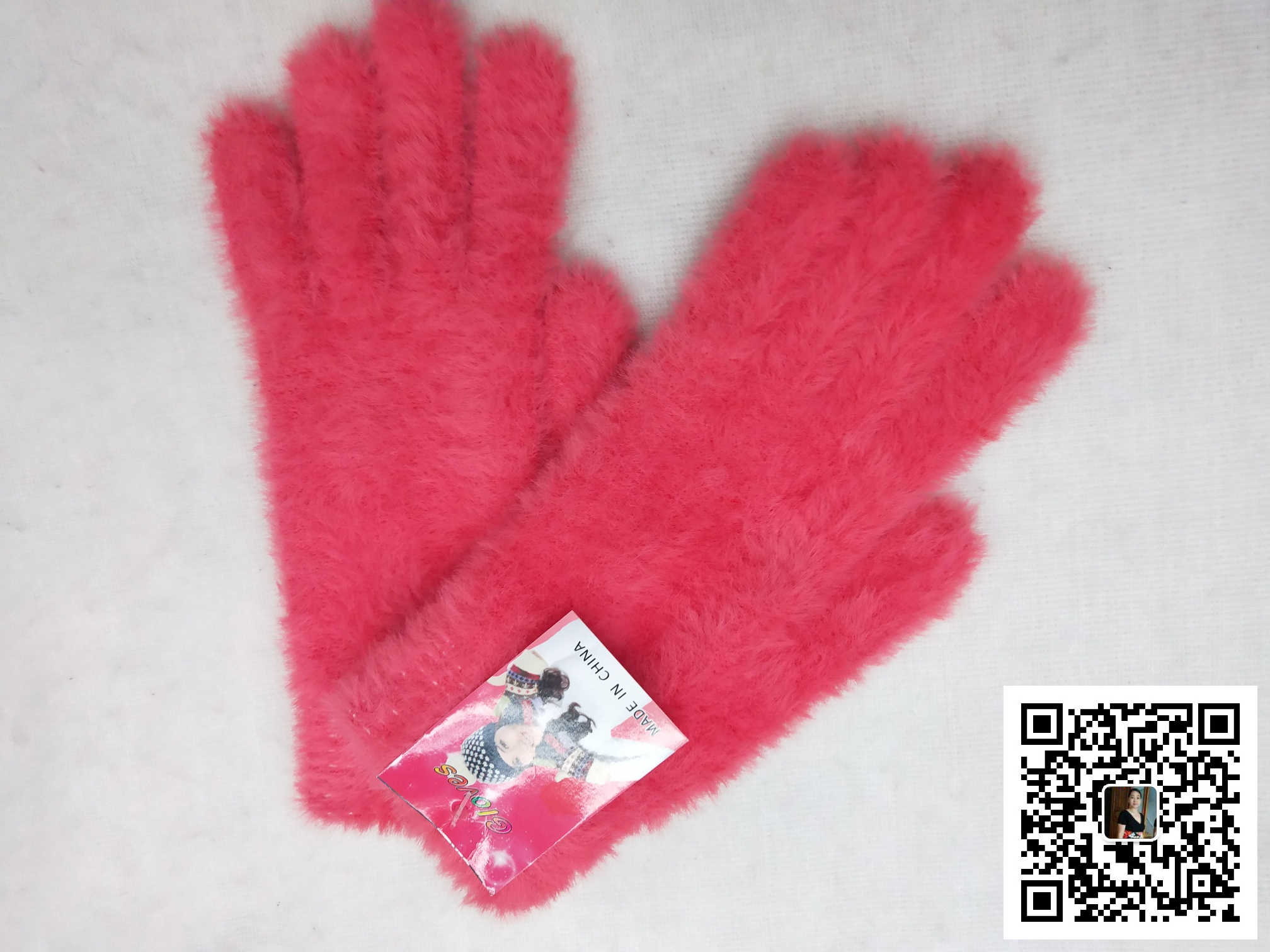 貂毛高柜保暖舒适女式全指手套