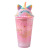 Creative Unicorn Double-Layer Plastic Cup Children Cartoon Straw Cup Pink Girl Heart Household Water Cup Student Cup