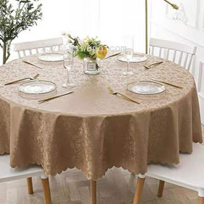 Pu Hotel Tablecloth Waterproof and Oil-Proof Disposable Anti-Scald round Tablecloth Large round Table Home Tablecloth round European Style Table Mat