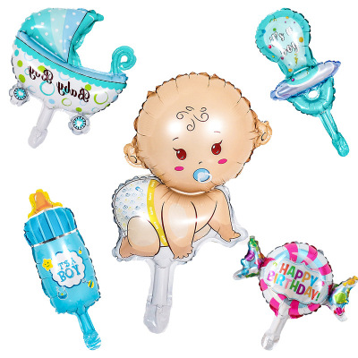 Baby Stroller Balloon Boys and Girls Two Optional Baby Boy Aluminum Foil Balloon Baby Girl Balloon