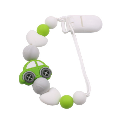 Coati Car Silicone Pacifier Clip DIY Baby Chewable Safe Teether Chain Drop-Preventing Chain