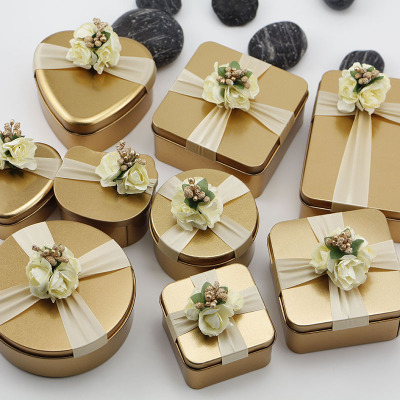 Wedding Supplies High-End Tinplate Wedding Candy Box Creative Wedding Candy Packaging Gift Customization Wholesale