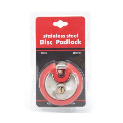 Stainless Steel round Cake Padlock Chain Padlock Disc Padlock Bicycle Disc Lock Warehouse Door Lock Open Padlock