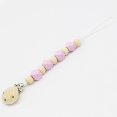 Baby Feeding Supplies Pacifier Clip Drop-Preventing Chain Anti-Drop Strap Wooden Product