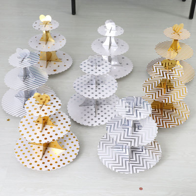 Party Supplies Paper Cake Rack Disposable Wedding Birthday Party Decoration Pastry Dessert Display Stand