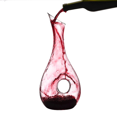 Lead-Free Crystal Red Wine Wine Decanter European Style Wine Pouring Pot Liquor Divider Long Neck Hollow Wine Decanter Wine Set Household