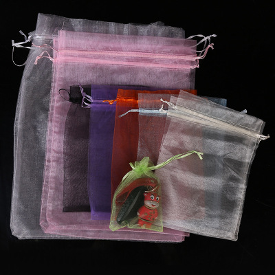 Plain Organza Packaging Bag Accessories Jewellery Gift Packaging Bag Wholesale Wedding Candy Bag Cosmetic Trial Packaging Bag