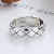 S925 Silver Cross Pattern Adjustable Ring Female Ancient Ethnic Style Couple Blue Sea Note Men's Ring