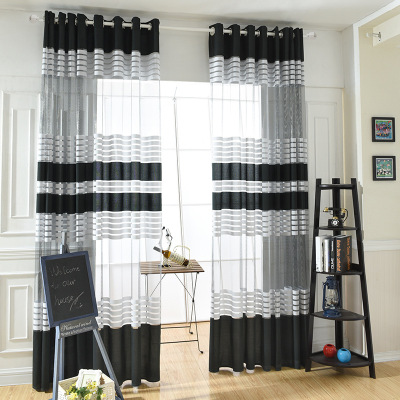 New Window Screen Simple Curtain Stripes Fabric Window Screen Factory Direct Sales Wholesale Fresh Living Room Study Dedicated