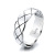 S925 Silver Cross Pattern Adjustable Ring Female Ancient Ethnic Style Couple Blue Sea Note Men's Ring