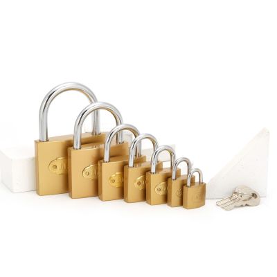 Lianqiu One-Word Imitation Copper Lock Yellow Iron Padlock Drawer Dormitory Door Students Direct Supply Amazon Hot Products