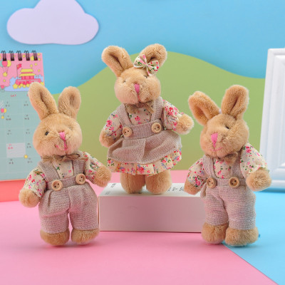 Plush Pendant Children's Toy Pastoral Couple Bunny Doll New Doll Scan Code Gift for Activities